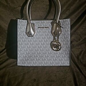 Michael Kors Silver Logo-Print Tote Bag
